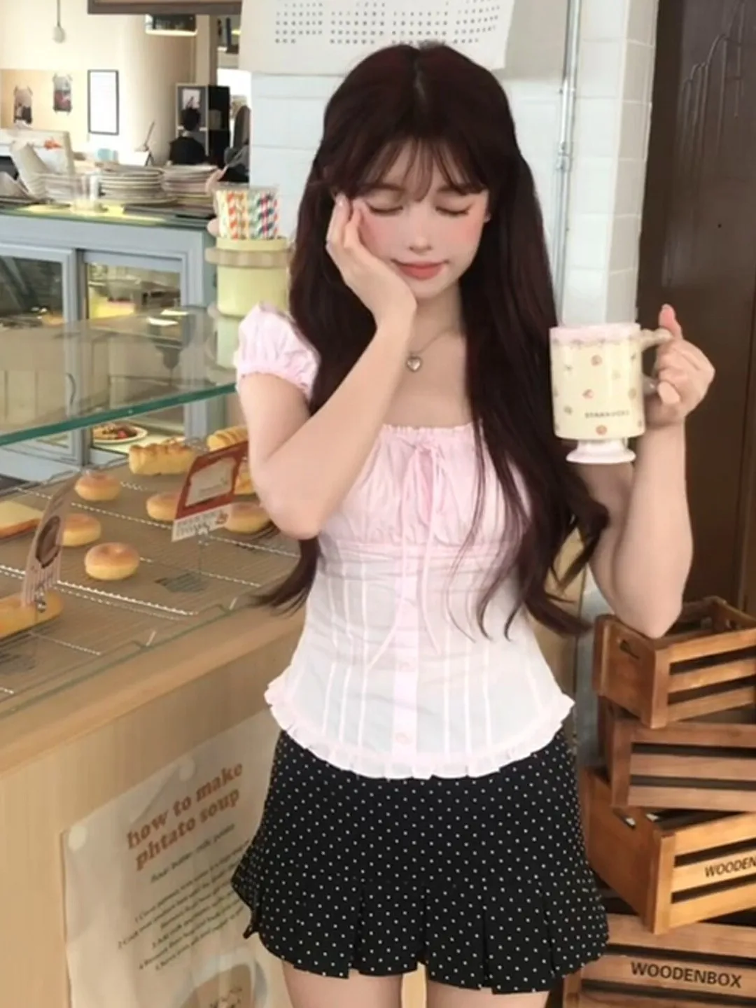 Korean Style Polka Dot Half Skirt Two Piece Set Cute Top And Skirt Combo Summer Fashion Outfit Short Sleeve Comfortable Cotton
Korean Style Polka Dot Half Skirt Two Piece Set Cute Top And Skirt Combo Summer Fashion Outfit Short Sleeve Comfortable Cotton