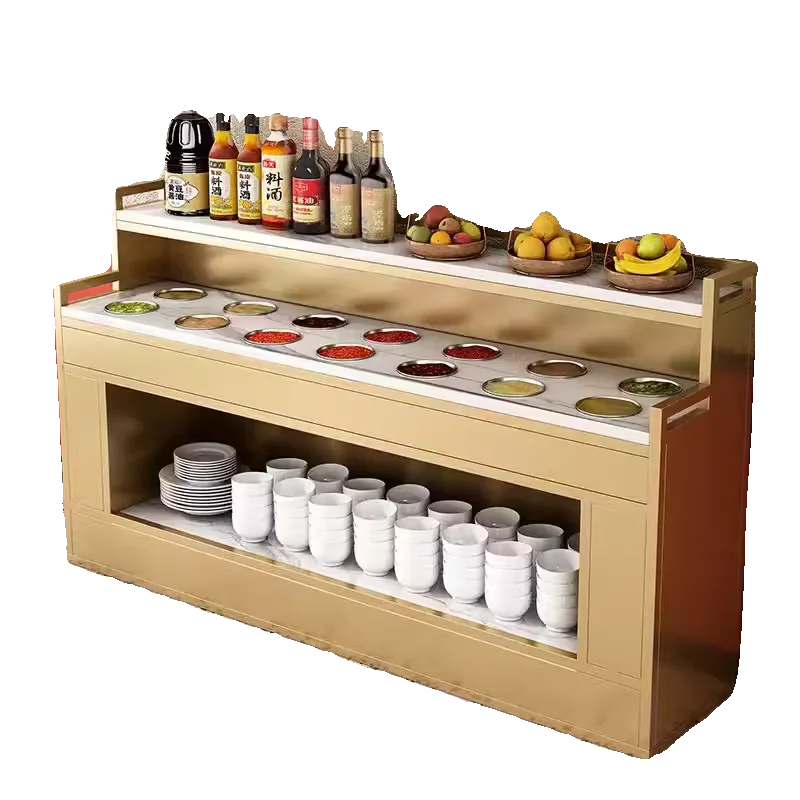 Hot pot restaurant seasoning table Self-service living room barbecue integrated table Haidilao hot pot dipping
Hot pot restaurant seasoning table Self-service living room barbecue integrated table Haidilao hot pot dipping