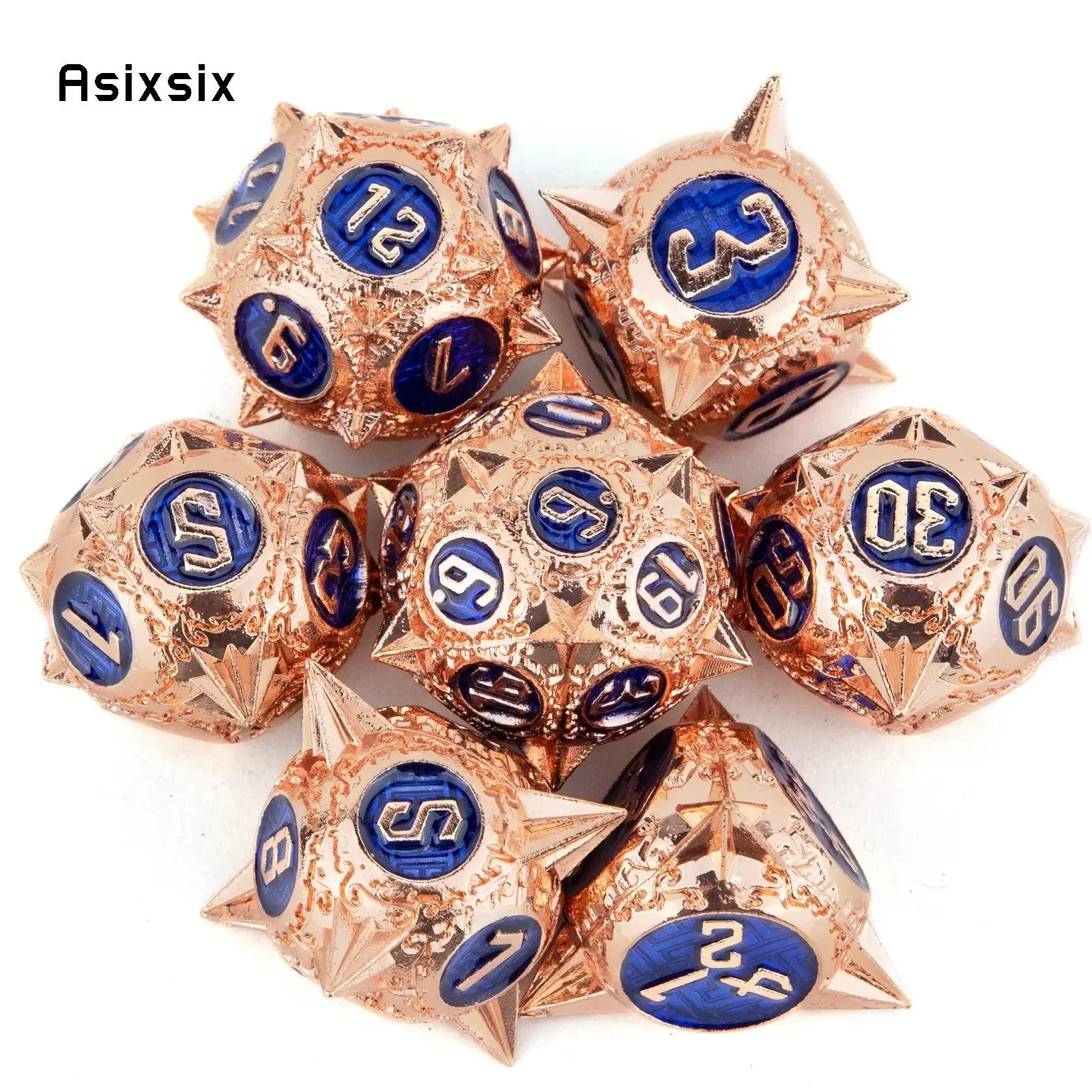 7 Pcs Copper Blue Meteor Hammer Metal Dice Solid Metal Polyhedral Dice Set Suitable for Role-Playing RPG Board Game Gift
7 Pcs Copper Blue Meteor Hammer Metal Dice Solid Metal Polyhedral Dice Set Suitable for Role-Playing RPG Board Game Gift