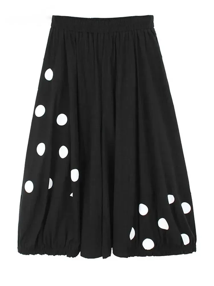 High Elastic Waist Black Dot Printed Irregular Long Wide Leg Pants New Trousers Women Fashion Spring Autumn
High Elastic Waist Black Dot Printed Irregular Long Wide Leg Pants New Trousers Women Fashion Spring Autumn