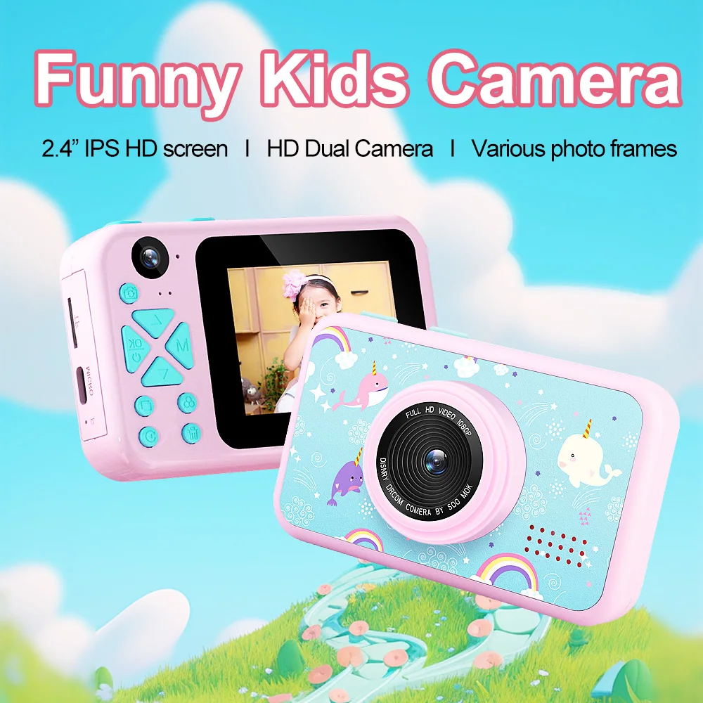 Kids Digital Camera HD 1080P 2.4 Inch Screen Children Camera Toys for Boys Girl Phone Toys Music Player Christmas Birthday Gift
Kids Digital Camera HD 1080P 2.4 Inch Screen Children Camera Toys for Boys Girl Phone Toys Music Player Christmas Birthday Gift