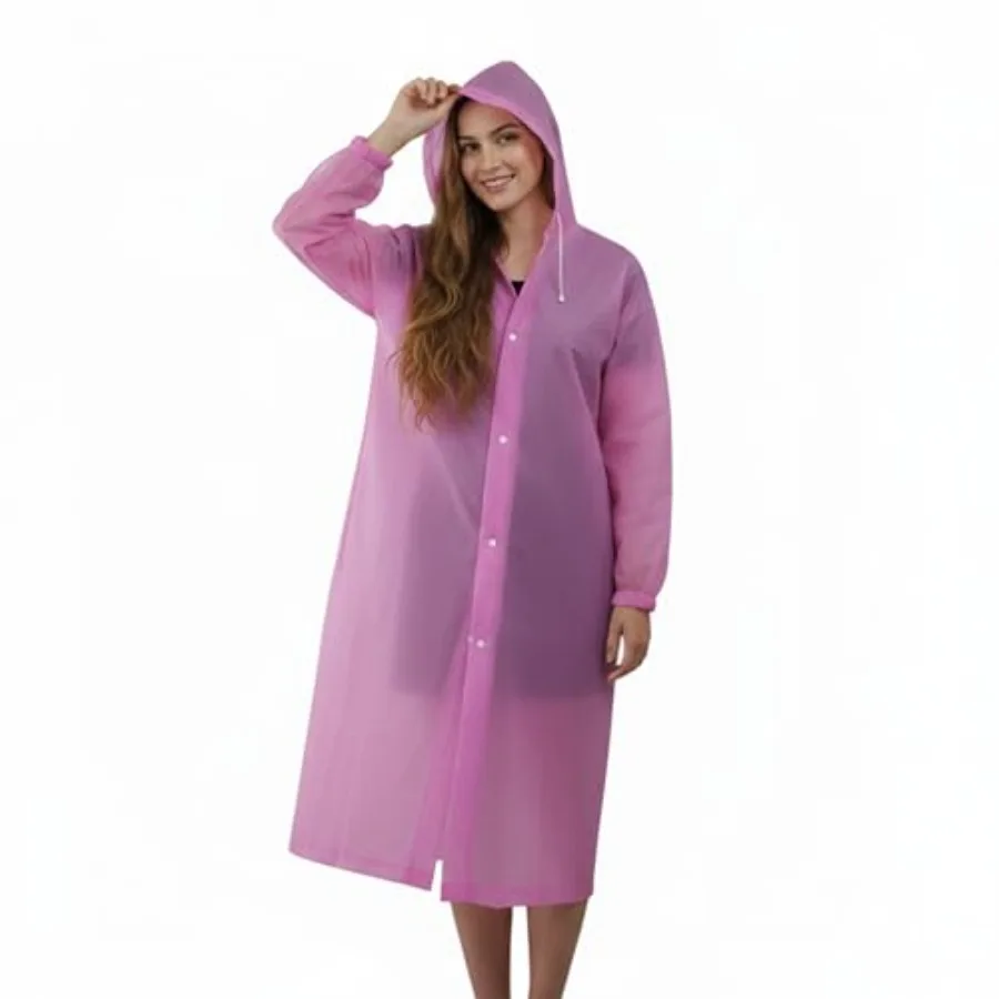 EVA Raincoat for Adults - Reusable Transparent Poncho, Waterproof and Breathable Rain Wear for Women and Men
EVA Raincoat for Adults - Reusable Transparent Poncho, Waterproof and Breathable Rain Wear for Women and Men
