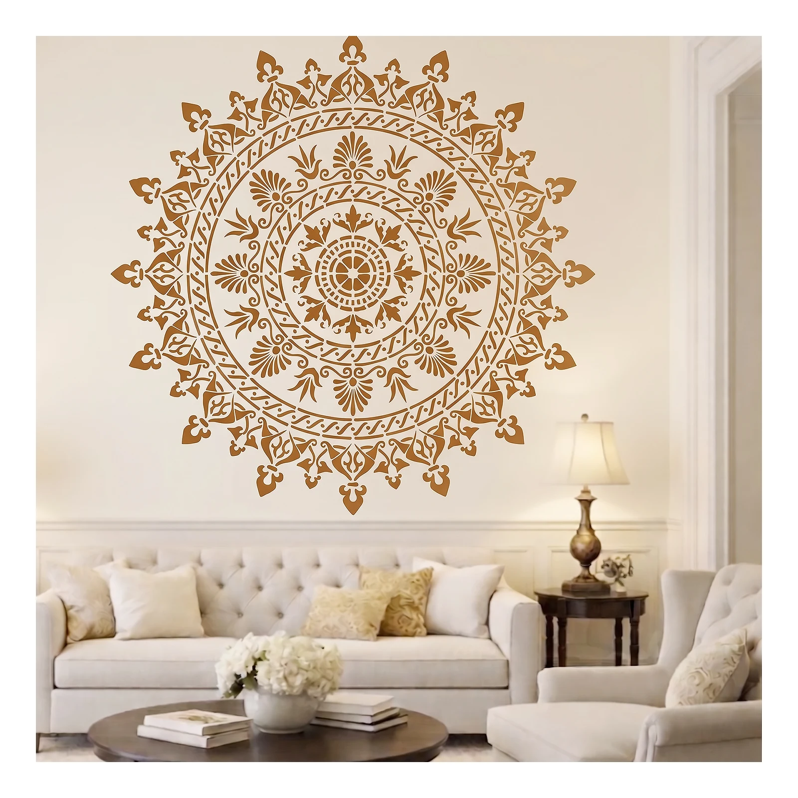 Large Mandala Wall Stencil round Flower Painting Decoration Reusable Plaster Template for Home Decor
Large Mandala Wall Stencil round Flower Painting Decoration Reusable Plaster Template for Home Decor