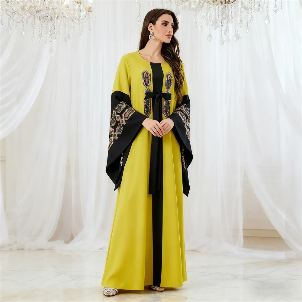 Eid Abayas for Women Sequin Party Muslim Dress Dubai Kaftan Turkey Kebaya Caftan Marocain Femme Robe Ramadan Islam Jalabiya Gown
Eid Abayas for Women Sequin Party Muslim Dress Dubai Kaftan Turkey Kebaya Caftan Marocain Femme Robe Ramadan Islam Jalabiya Gown