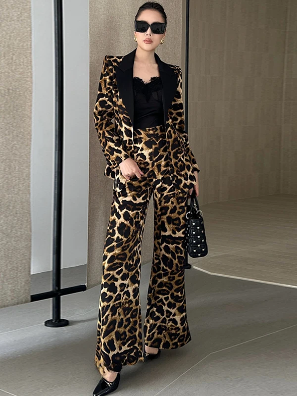 Leopard Print Suit Set Women's Autumn 2025 Wide Leg Pants Two Piece Set Ele Busin Casual Faion Design
Leopard Print Suit Set Women's Autumn 2025 Wide Leg Pants Two Piece Set Ele Busin Casual Faion Design