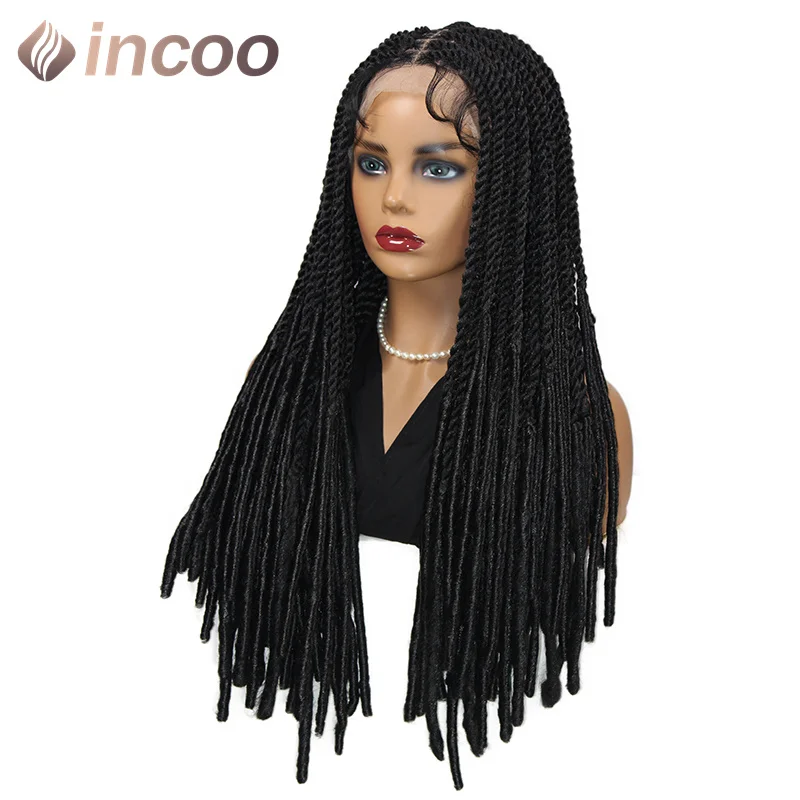 Synthetic Lace Frontal Wigs Twist Braided Wig For Black Women Knotless Lightweight Braided Wigs With Baby Hair Full Lace Wig
Synthetic Lace Frontal Wigs Twist Braided Wig For Black Women Knotless Lightweight Braided Wigs With Baby Hair Full Lace Wig