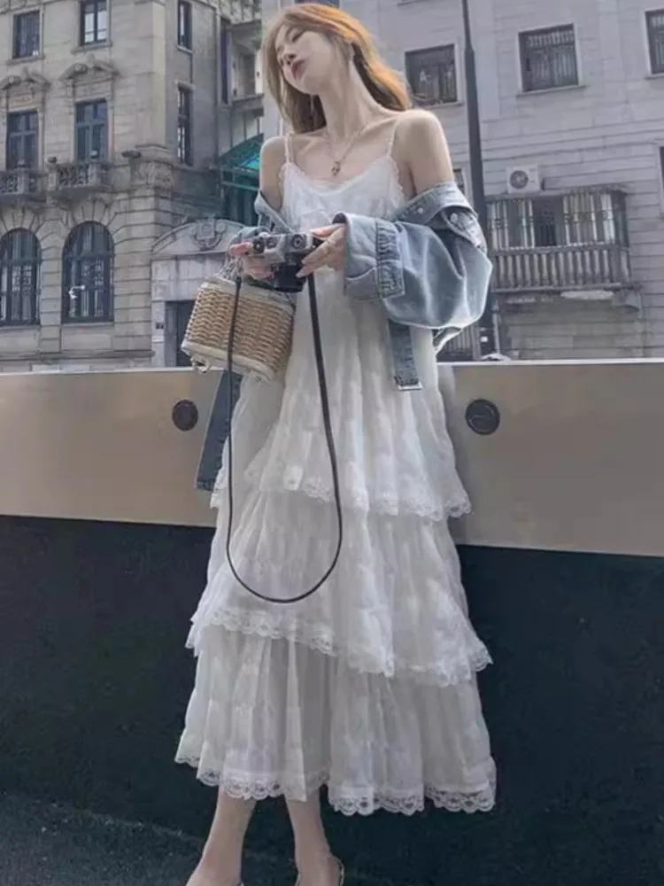 Sweet Summer French Style Off-Shoulder Loose Dresses 2025 Fashion Fairy Tale Long Dress Cake Skirt Sleeveless Vacation Vestidos
Sweet Summer French Style Off-Shoulder Loose Dresses 2025 Fashion Fairy Tale Long Dress Cake Skirt Sleeveless Vacation Vestidos