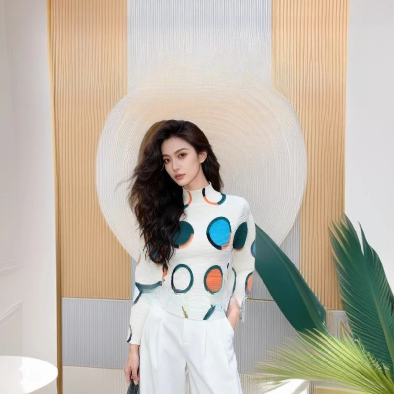 Miyake Ruffles 2025 Fall and Winter New Half-high Neck Print Slim Inner Ruffles Fashion Temperament Bottoming Shirt Blouse
Miyake Ruffles 2025 Fall and Winter New Half-high Neck Print Slim Inner Ruffles Fashion Temperament Bottoming Shirt Blouse