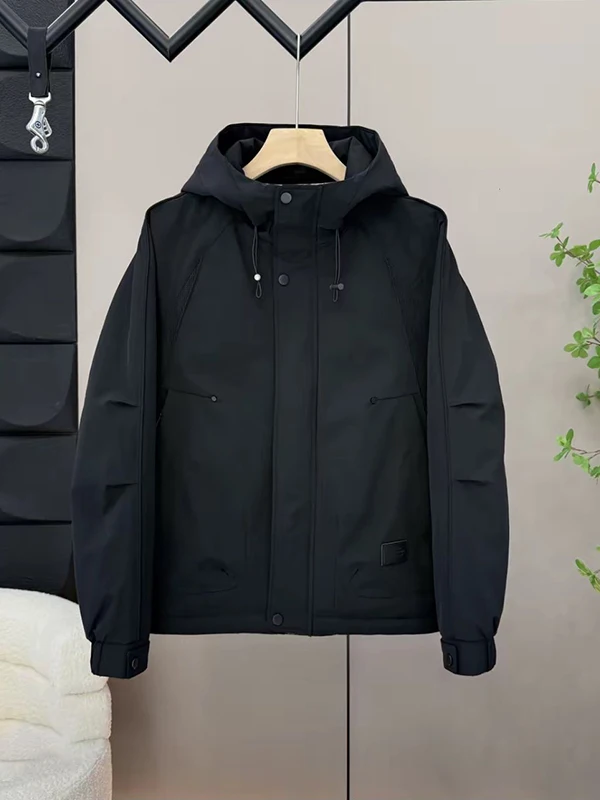 Thiened Windproof Workwear Jaet Hooded Cotton Lined Men's Spring Autumn New Sle Polyester Fabric Youth Faion
Thiened Windproof Workwear Jaet Hooded Cotton Lined Men's Spring Autumn New Sle Polyester Fabric Youth Faion