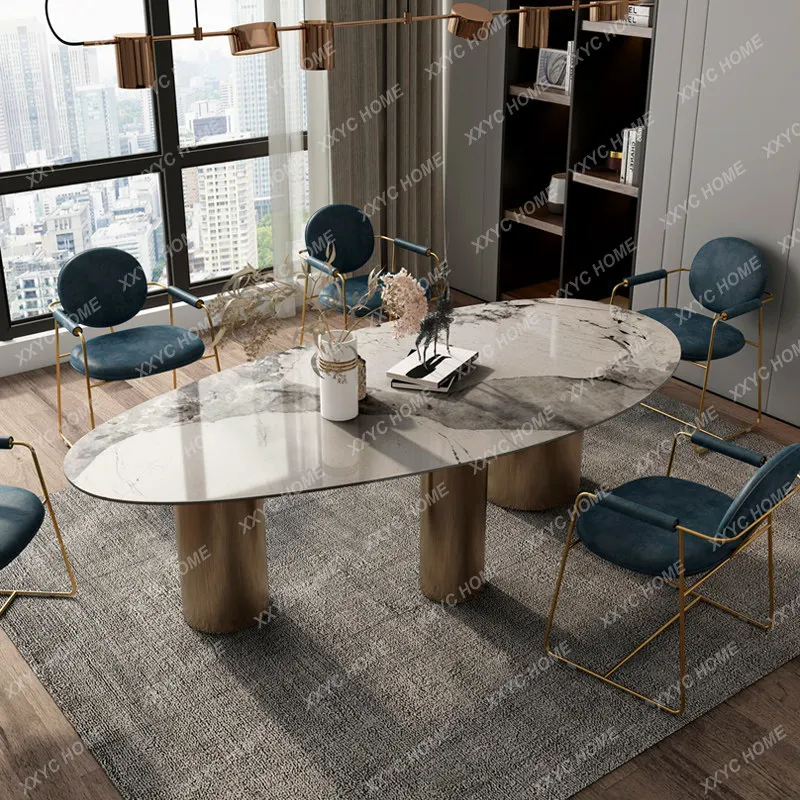 ML minimalist style light luxury slate dining table, small apartment household oval special-shaped combination
ML minimalist style light luxury slate dining table, small apartment household oval special-shaped combination
