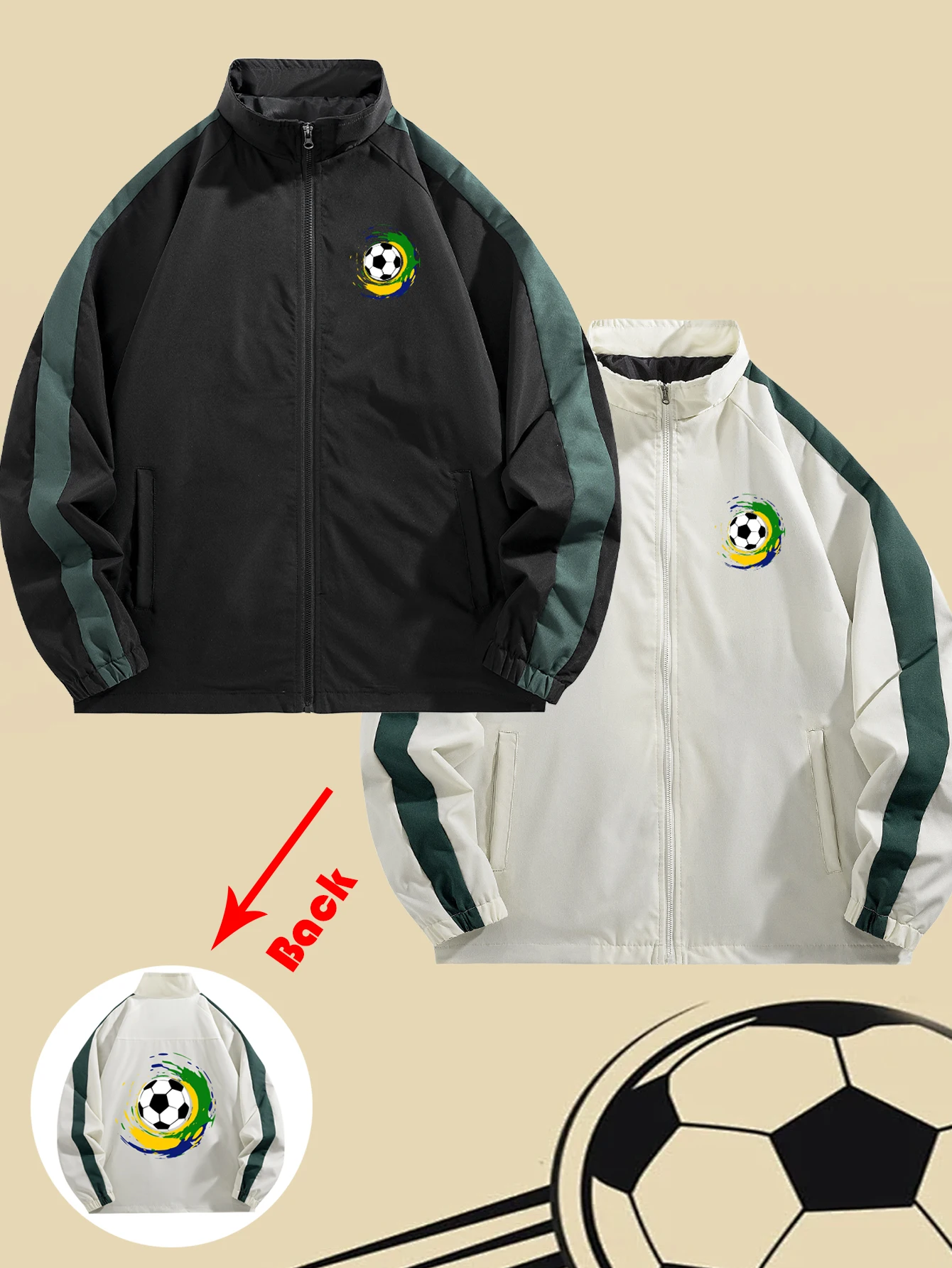 Men's Spring Autumn Zip Stand Collar Jacket - Football Fan Outdoor Sports, Daily Casual Preppy Style Couples Matching Outfits
Men's Spring Autumn Zip Stand Collar Jacket - Football Fan Outdoor Sports, Daily Casual Preppy Style Couples Matching Outfits