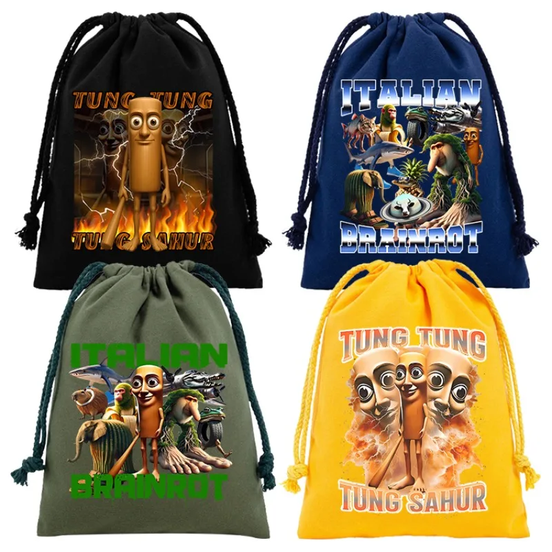 Italian Brainrot Drawstring Bag Tung Tung Tung Sahur Cotton Handbags Funny Meme Cartoon Storage Pouch Anime Cute Bags Gifts 2025
Italian Brainrot Drawstring Bag Tung Tung Tung Sahur Cotton Handbags Funny Meme Cartoon Storage Pouch Anime Cute Bags Gifts 2025
