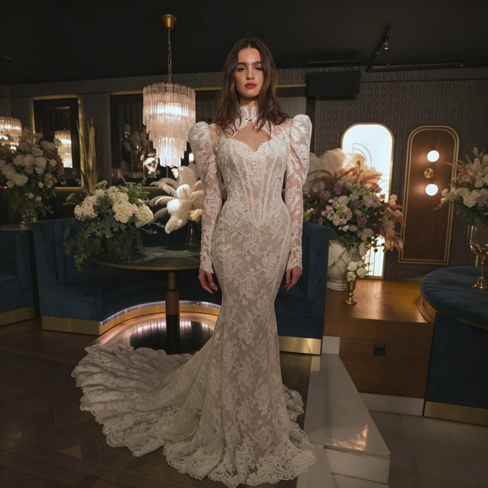 Customized Elegant Mermaid Wedding Dress Glamorous Lace Appliqued Illusion Back Sweetheart Neckline Bridal Gown Vestido De Novia
Customized Elegant Mermaid Wedding Dress Glamorous Lace Appliqued Illusion Back Sweetheart Neckline Bridal Gown Vestido De Novia