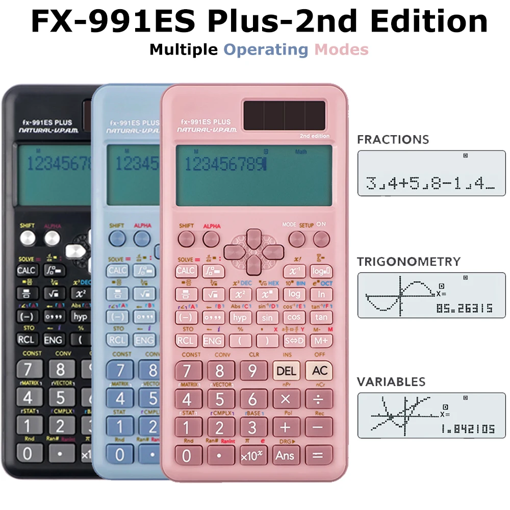 FX-991ES Plus-2nd Edition Standard Scientific Calculators Non-Programmable with 417 Functions Calculator for Office Student
FX-991ES Plus-2nd Edition Standard Scientific Calculators Non-Programmable with 417 Functions Calculator for Office Student