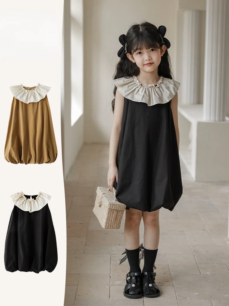 2023 New Girls' Summer Elegant Lace Collar Sleeveless Dress Children's Elastic Contrast Blossom Knee Length Skirt 7-12y
2023 New Girls' Summer Elegant Lace Collar Sleeveless Dress Children's Elastic Contrast Blossom Knee Length Skirt 7-12y