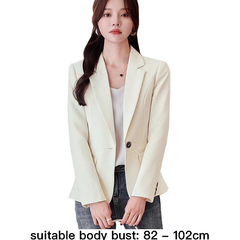 High quality blazer for women single breasted collar new spring 2025 elegant fashion office clothes - black white brown
High quality blazer for women single breasted collar new spring 2025 elegant fashion office clothes - black white brown