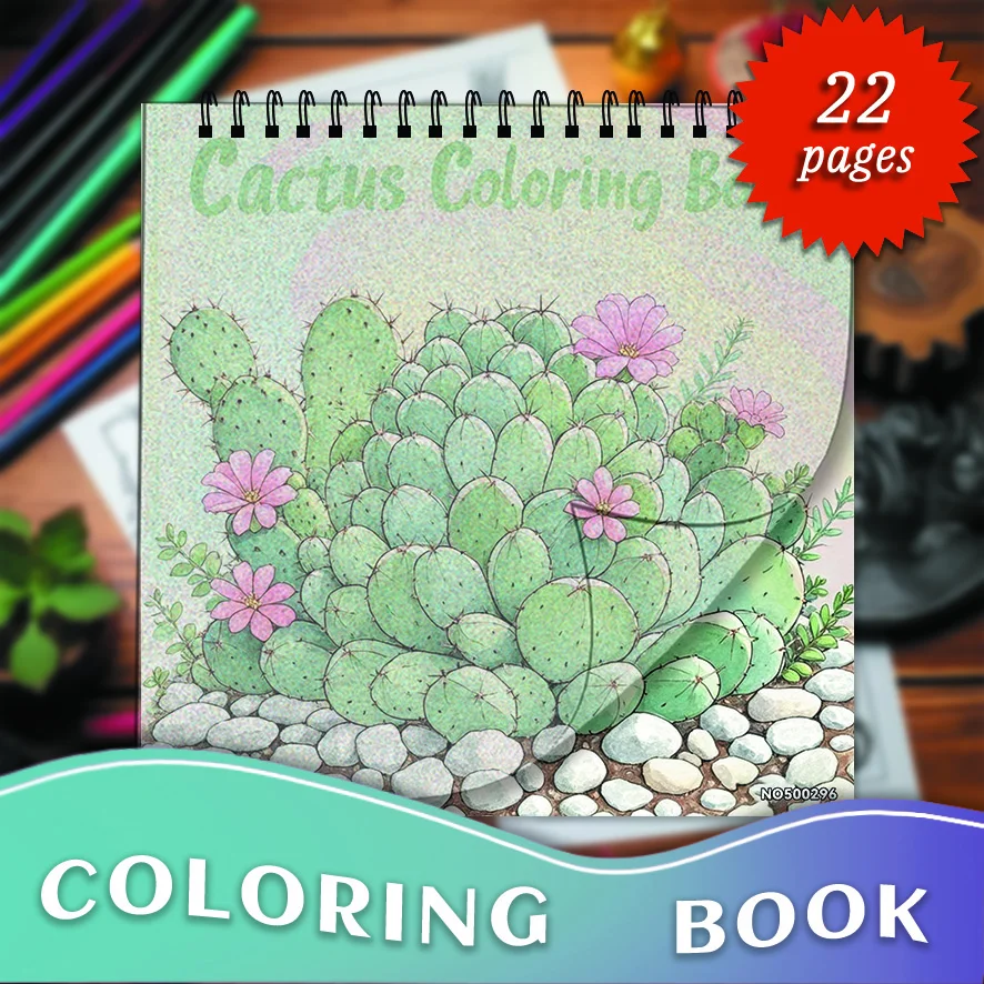 Cactus Coloring Book - 8.3×11.2 Inches, 22 Pages. Great for Desert - Themed Relaxation, Stress
Cactus Coloring Book - 8.3×11.2 Inches, 22 Pages. Great for Desert - Themed Relaxation, Stress