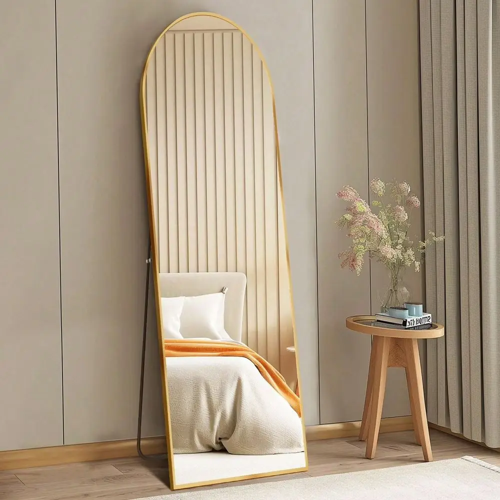 X16 HighQuality Arched Full Length Mirror, Aluminum Alloy Frame Ensures Stability, Standing Design For Bedroom, Gold
X16 HighQuality Arched Full Length Mirror, Aluminum Alloy Frame Ensures Stability, Standing Design For Bedroom, Gold