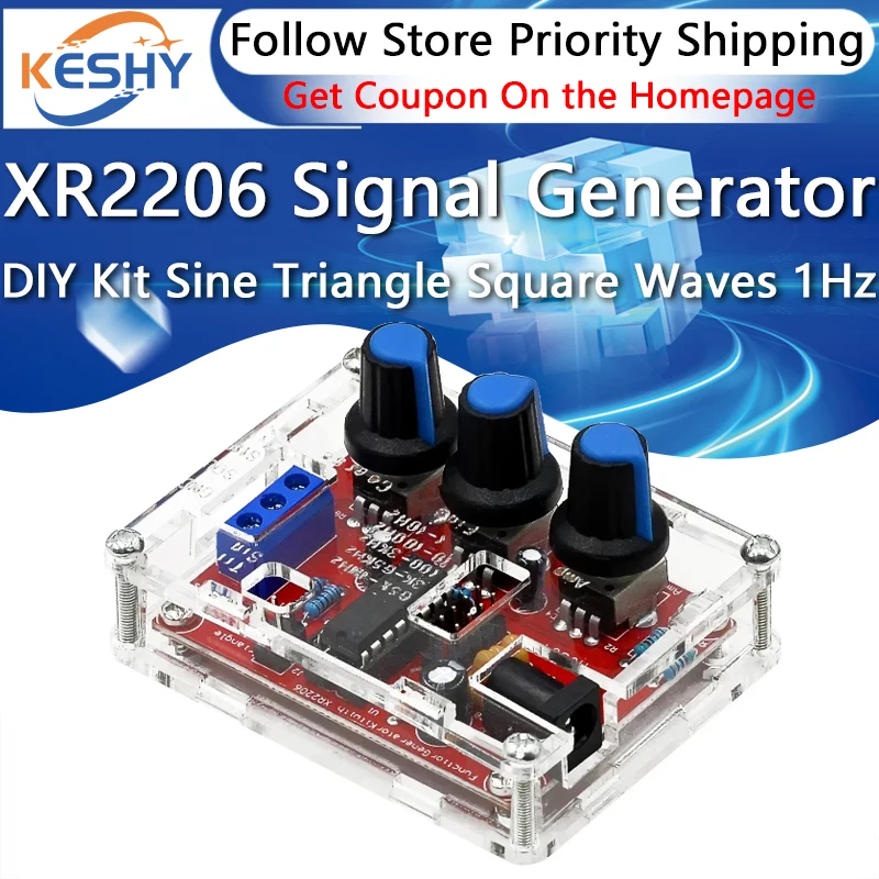 XR2206 High Precision Signal Generator DIY Kit Sine Triangle Square Waves 1Hz 1MHz Frequency Range Adjustable Frequency
XR2206 High Precision Signal Generator DIY Kit Sine Triangle Square Waves 1Hz 1MHz Frequency Range Adjustable Frequency