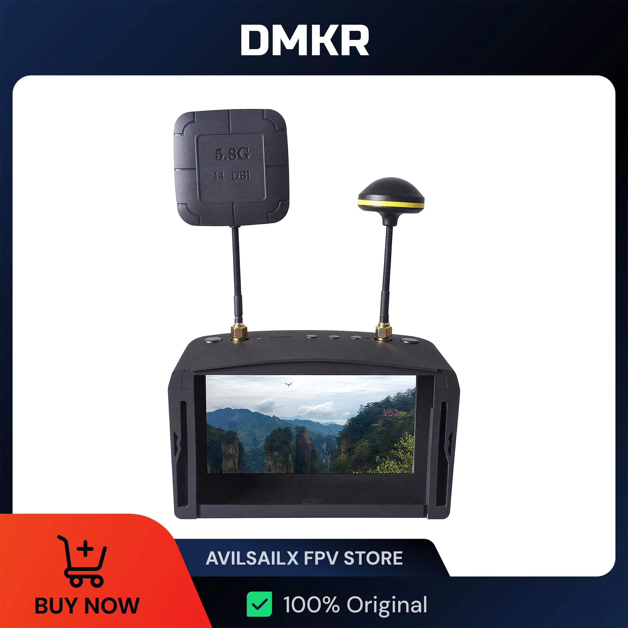 DMKR LS-800D 5 Inch FPV Goggles - 5.8GHz 40CH Receiver, Built-in 2000mAh Battery, HD DVR, Diversity for RC Drone
DMKR LS-800D 5 Inch FPV Goggles - 5.8GHz 40CH Receiver, Built-in 2000mAh Battery, HD DVR, Diversity for RC Drone