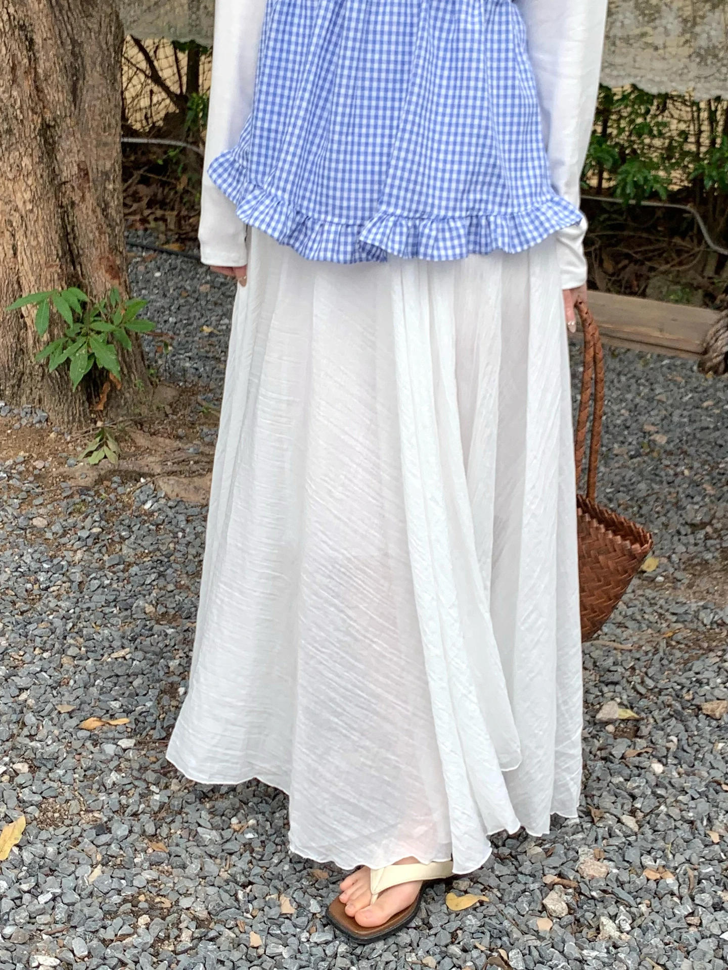 White f-length Skirt Women's A-line Loose Fit Elastic Waist Heavyweight Dra Midi Skirt Spring Summer Gentle Sle
White f-length Skirt Women's A-line Loose Fit Elastic Waist Heavyweight Dra Midi Skirt Spring Summer Gentle Sle