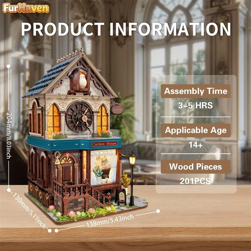 FurHaven Retro Cuckoo House DIY Wooden House Cottage Figurines Miniatures Kits Home Decoration For Adult Handmade Gifts
FurHaven Retro Cuckoo House DIY Wooden House Cottage Figurines Miniatures Kits Home Decoration For Adult Handmade Gifts