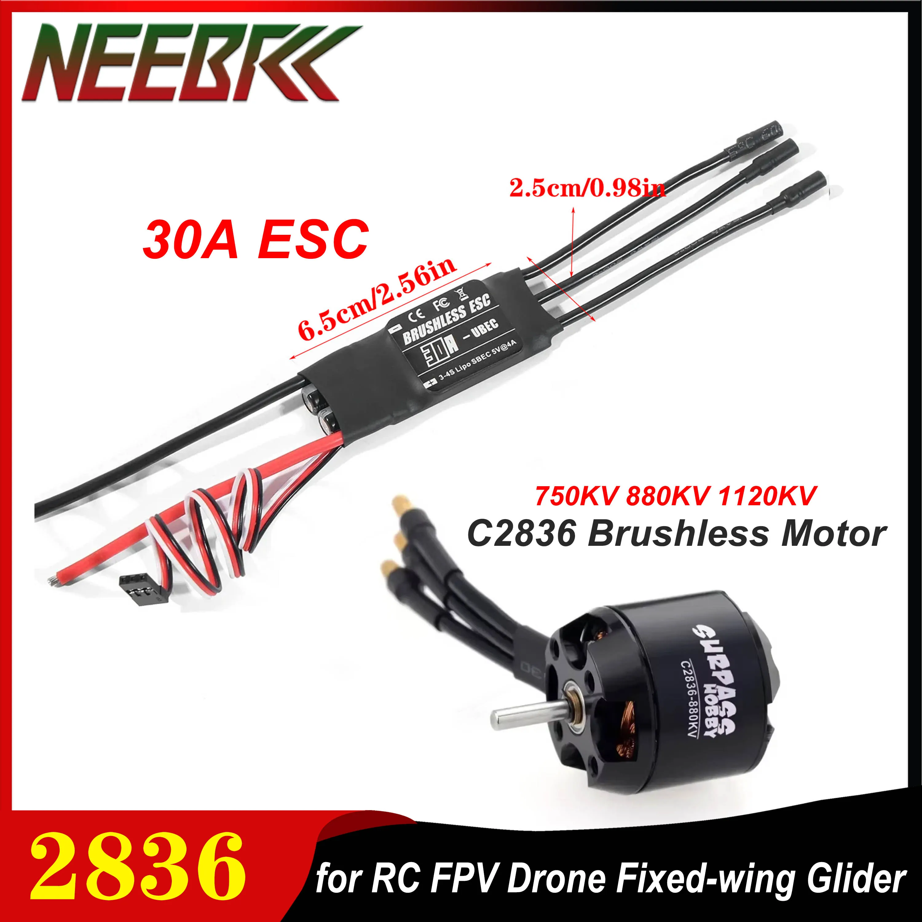 SURPASS HOBBY 2836 Outrunner Бесщеточный двигатель 750KV 880KV 1120KV 3-4S 30A ESC Combo для RC FPV Drone Fixed-wing Plane Glider Part
SURPASS HOBBY 2836 Outrunner Бесщеточный двигатель 750KV 880KV 1120KV 3-4S 30A ESC Combo для RC FPV Drone Fixed-wing Plane Glider Part