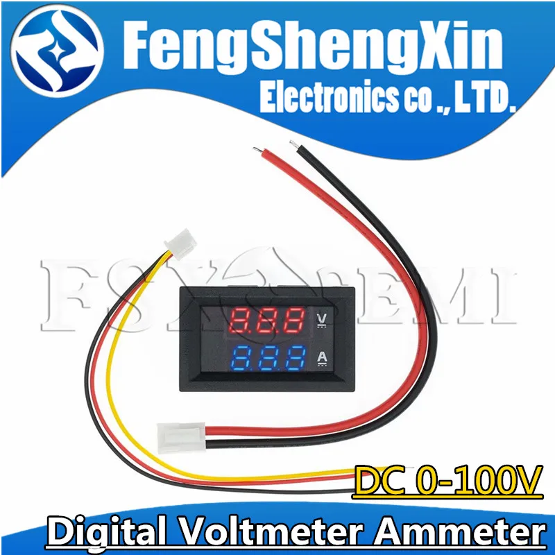 DC 0-100V 10A Digital Voltmeter Ammeter Dual Display Voltage Detector Current Meter Panel Amp Volt Gauge 0.28" 3 bit LED
DC 0-100V 10A Digital Voltmeter Ammeter Dual Display Voltage Detector Current Meter Panel Amp Volt Gauge 0.28" 3 bit LED