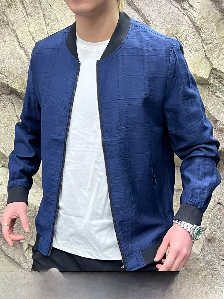 Lycra Baseball Collar Jacket Men's Spring Autumn Thin Standard Fit Zipper Closure Casual Style Ravel Fiber 78% Nylon 22%
Lycra Baseball Collar Jacket Men's Spring Autumn Thin Standard Fit Zipper Closure Casual Style Ravel Fiber 78% Nylon 22%