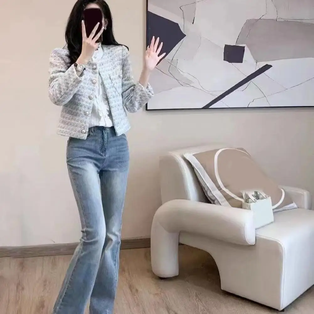 Lady Jacket Stylish Retro Button Jacket with Chest Pockets for Women Long Sleeve Loose Coat for Fall Spring for Commuting Dating
Lady Jacket Stylish Retro Button Jacket with Chest Pockets for Women Long Sleeve Loose Coat for Fall Spring for Commuting Dating