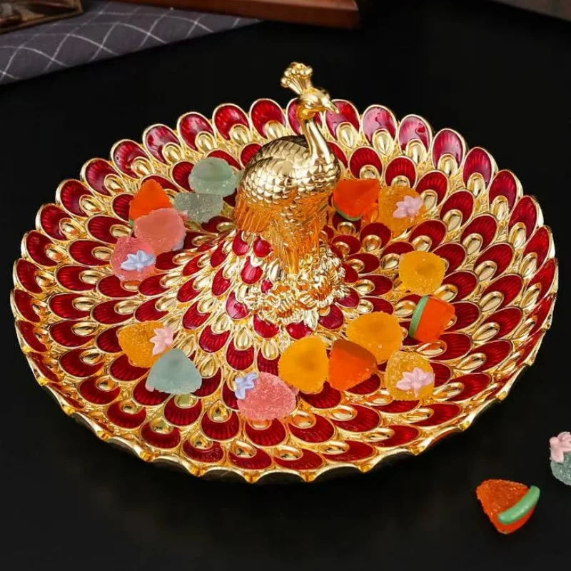 Circular Peacock Shape Tray Dried Fruit Box Living Room Snack Storage Candy Tray Plated Metal Fruit Stand Wedding Decoration
Circular Peacock Shape Tray Dried Fruit Box Living Room Snack Storage Candy Tray Plated Metal Fruit Stand Wedding Decoration