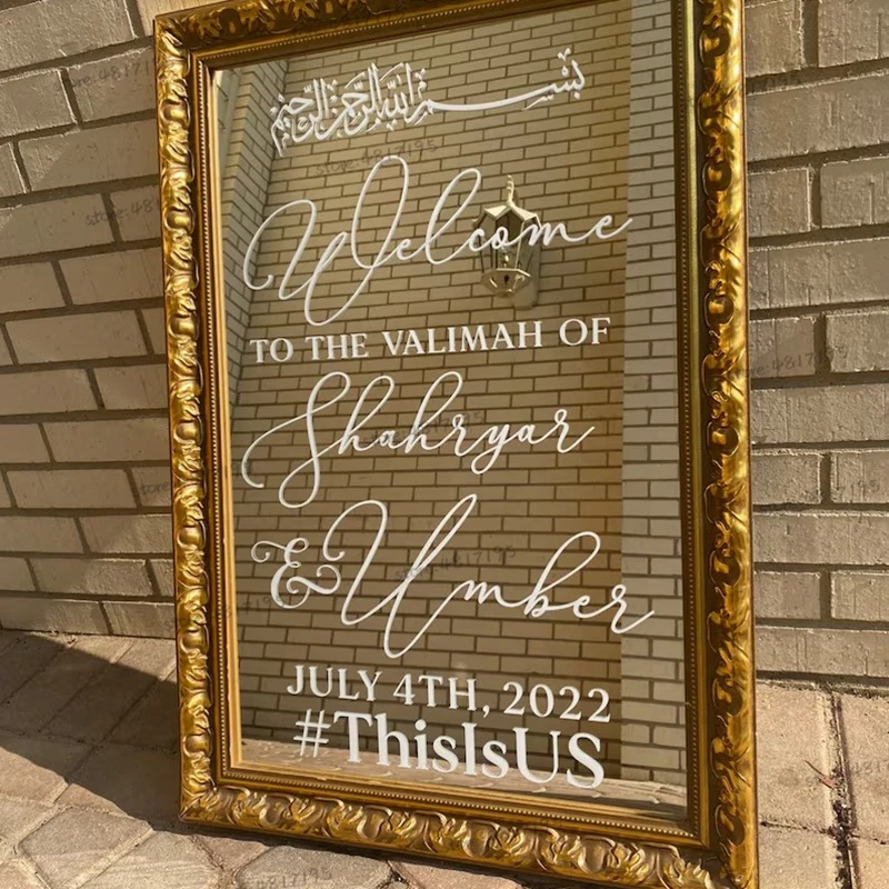 Custom Wedding Sign Decals Welcome To Valiamah Of Sign Personalized Mirror Wedding Sign Islamic Welcome Wedding Vinyl Stickers
Custom Wedding Sign Decals Welcome To Valiamah Of Sign Personalized Mirror Wedding Sign Islamic Welcome Wedding Vinyl Stickers