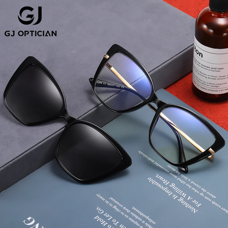 GJ OPTICIAN Plastic Titanium Magnetic Sleeve Eyewear Dual Color Clip Polarized Sunglasses Women Anti Blue Light Reading Glasses
GJ OPTICIAN Plastic Titanium Magnetic Sleeve Eyewear Dual Color Clip Polarized Sunglasses Women Anti Blue Light Reading Glasses