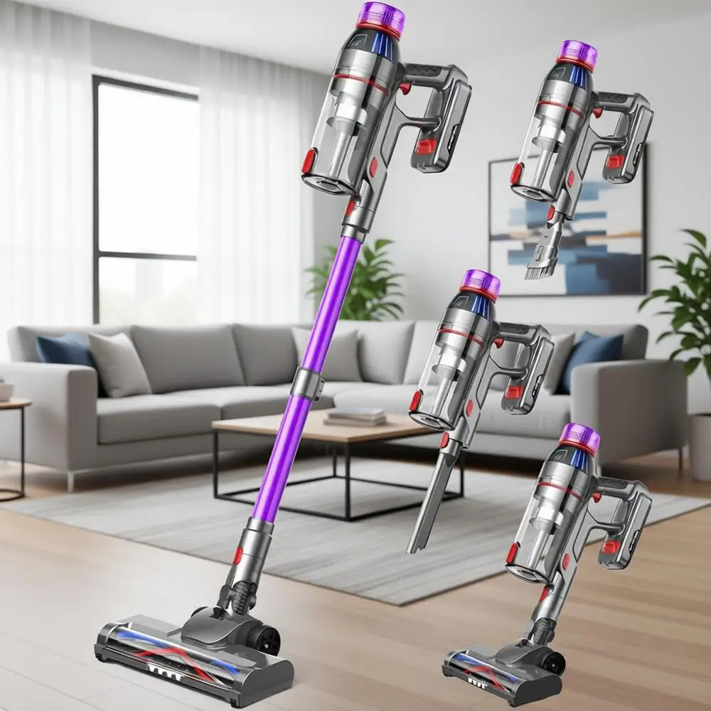 Powerful 550W Cordless Vacuum with HEPA Filter, 50min Runtime, Lightweight, Detachable Battery for Pet Hair and Multi-Surface Cl
Powerful 550W Cordless Vacuum with HEPA Filter, 50min Runtime, Lightweight, Detachable Battery for Pet Hair and Multi-Surface Cl