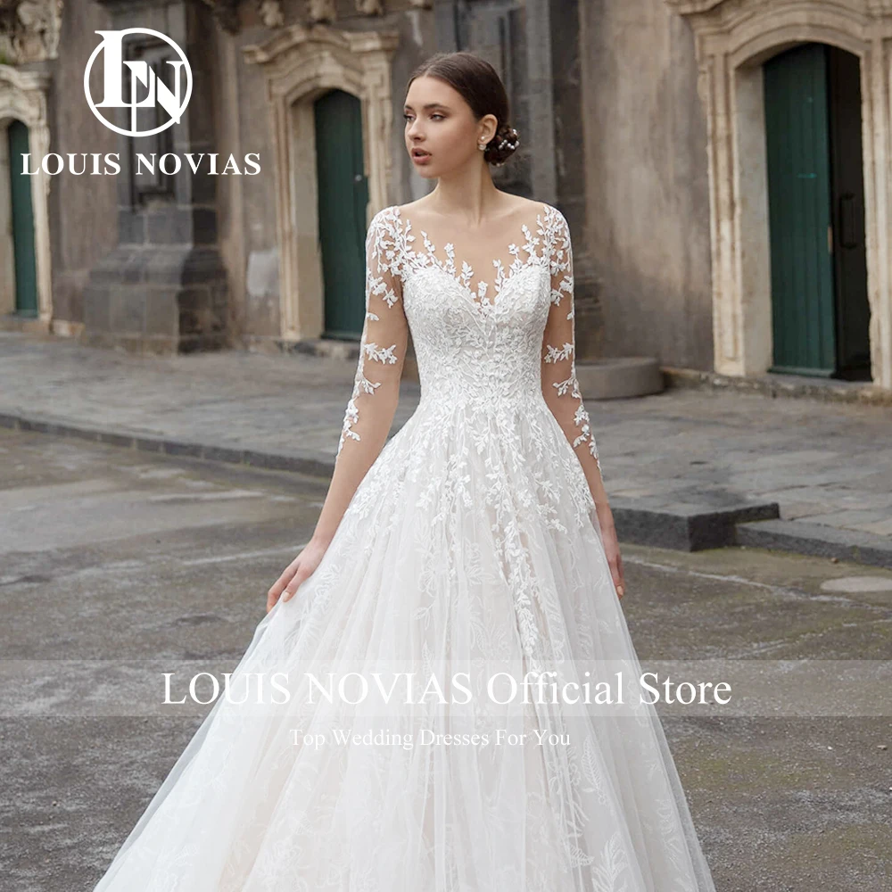 LOUIS NOVIAS Long Sleeve Wedding Dresses For Woman Sexy Sweetheart Illusion Shiny Customized Bride Dresses Vestidos De Novia
LOUIS NOVIAS Long Sleeve Wedding Dresses For Woman Sexy Sweetheart Illusion Shiny Customized Bride Dresses Vestidos De Novia
