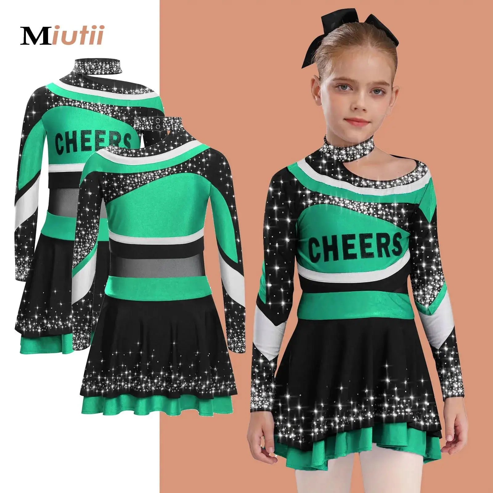 Big Girls Cheerleader Costume Cheerleading Uniform Sports Modern Dance Outfits Letter Print Shiny Rhinestones Top with Skirt Set
Big Girls Cheerleader Costume Cheerleading Uniform Sports Modern Dance Outfits Letter Print Shiny Rhinestones Top with Skirt Set
