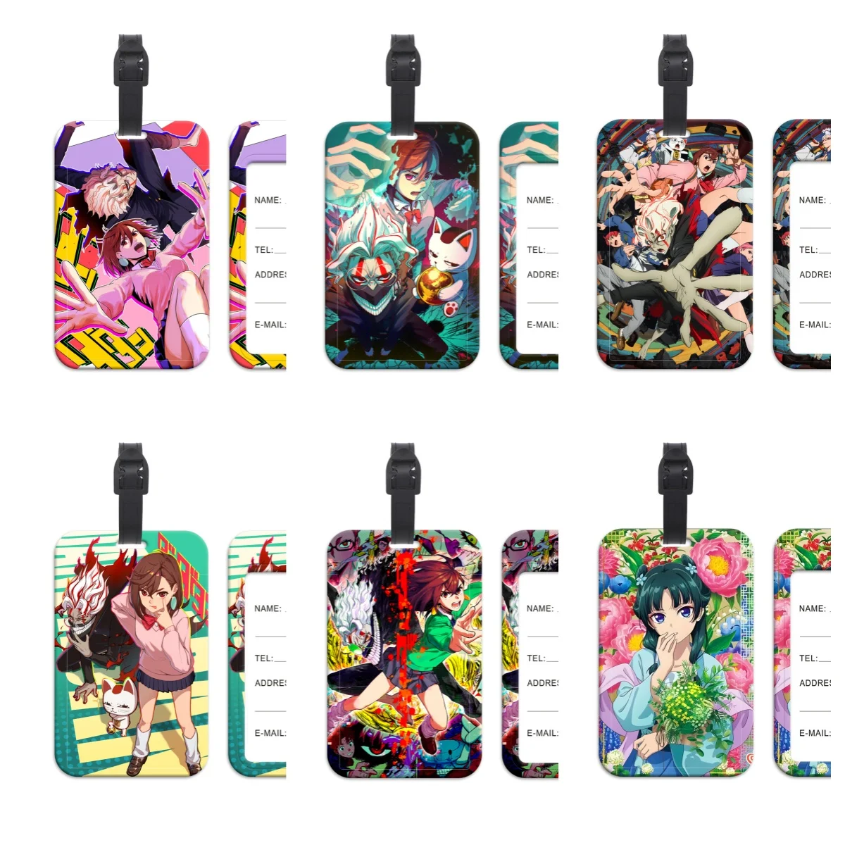 Багажные бирки из японского аниме, держатель для удостоверения личности, адреса, имя, багажная бирка, дорожная посадка, портативный чемодан, аксессуары
Багажные бирки из японского аниме, держатель для удостоверения личности, адреса, имя, багажная бирка, дорожная посадка, портативный чемодан, аксессуары