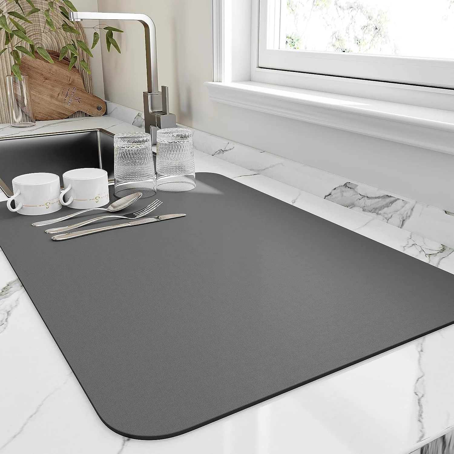 Dish Drying Mat For Kitchen Counter, Heat Resistant Drainer Mats With Non-slip Rubber Backed, Hide Stain Kitchen Super Absorbent
Dish Drying Mat For Kitchen Counter, Heat Resistant Drainer Mats With Non-slip Rubber Backed, Hide Stain Kitchen Super Absorbent