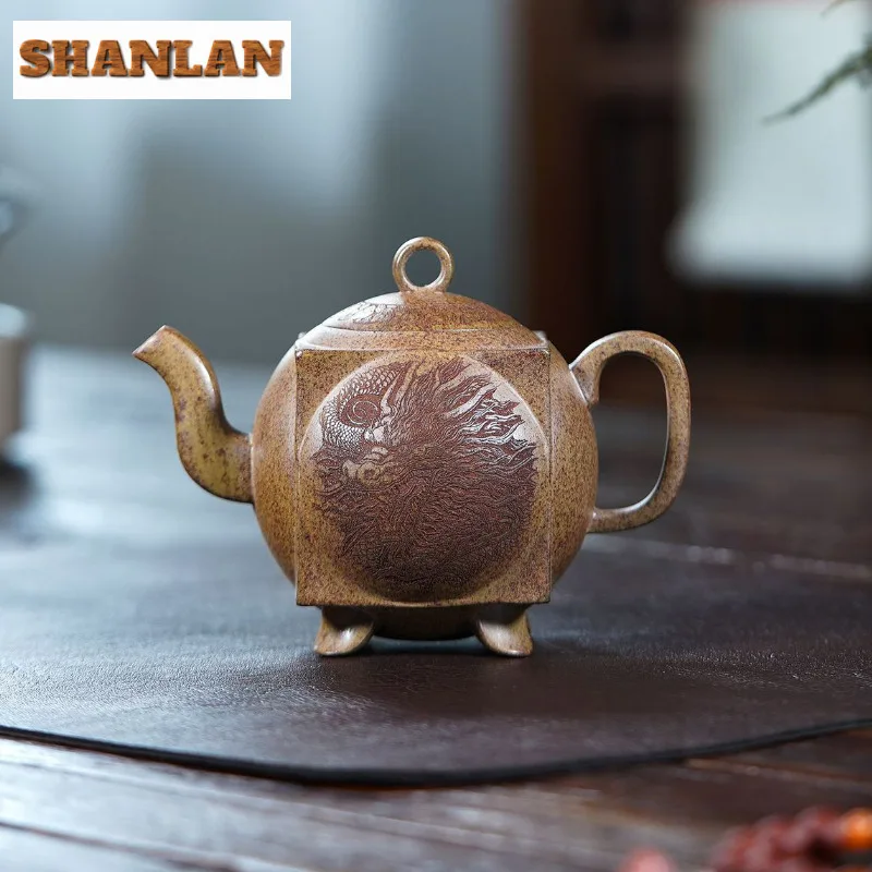 270ml High-end Yixing Purple Clay Teapots Handmade Square Dragon Ball Pot Raw Ore Wood-fired Porcelain Mud Kettle Zisha Tea Set
270ml High-end Yixing Purple Clay Teapots Handmade Square Dragon Ball Pot Raw Ore Wood-fired Porcelain Mud Kettle Zisha Tea Set
