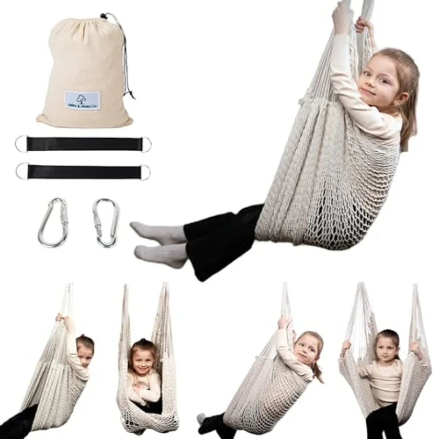 Abby and Noah Natural Handwoven Cotton Sensory Swing for and Adults Autism ADHD Therapy Swing Indoor Ceiling Hanging Sensory Ha
Abby and Noah Natural Handwoven Cotton Sensory Swing for and Adults Autism ADHD Therapy Swing Indoor Ceiling Hanging Sensory Ha