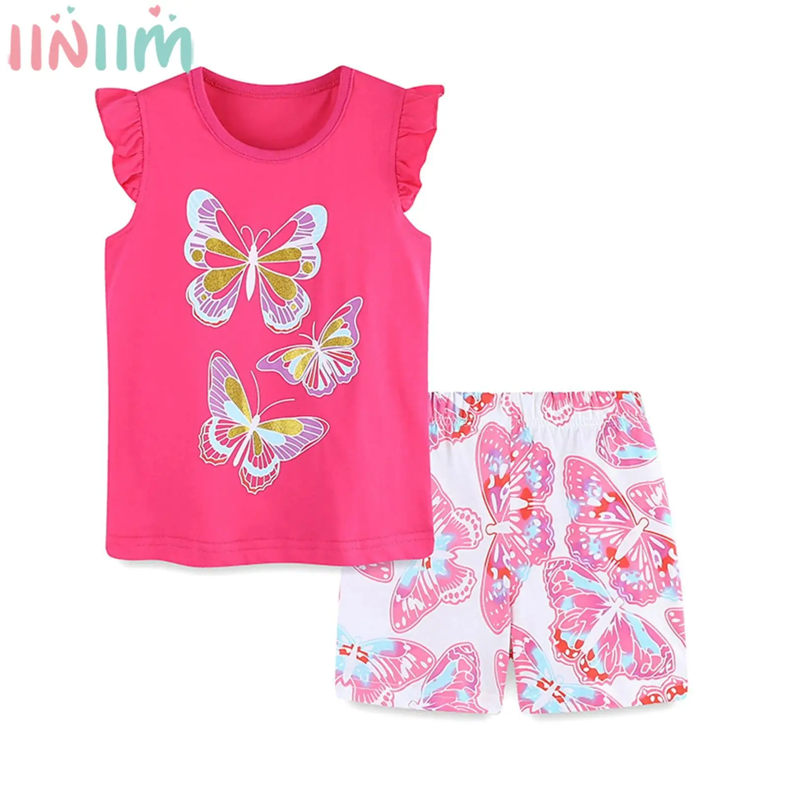 Little Girl Summer Soft Cotton Casual Outfit Butterfly Print T-shirt with Shorts Set for Daily School Homewear Beach Holiday
Little Girl Summer Soft Cotton Casual Outfit Butterfly Print T-shirt with Shorts Set for Daily School Homewear Beach Holiday