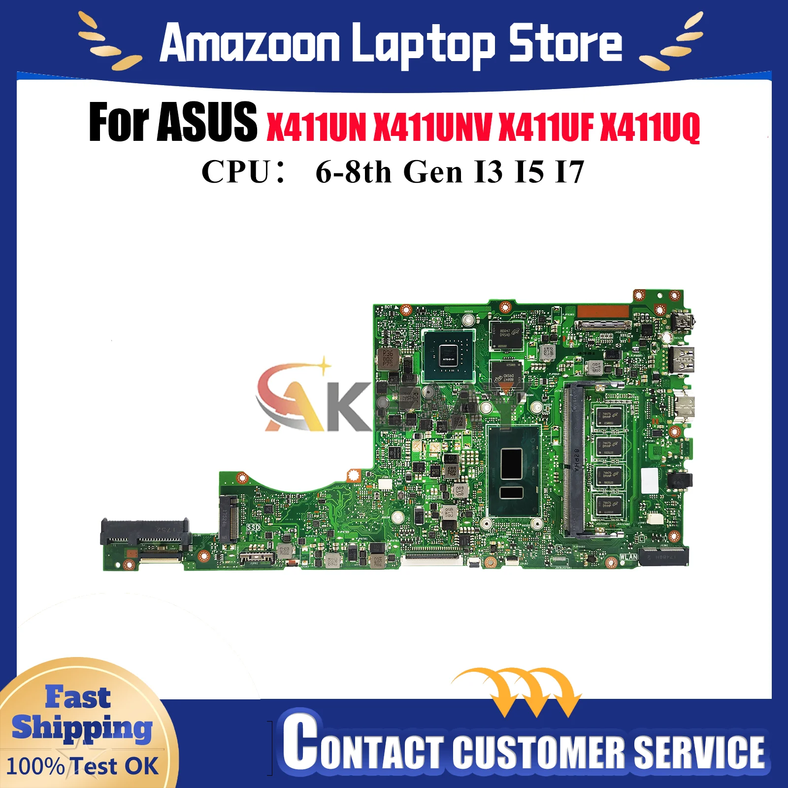 X411UV Материнская плата для ноутбука ASUS VivoBook X411UF X411UV S4000V X411UQ X411UNV r421u S4200U X411UN X411U Материнская плата I3 I5 I7 CPU
X411UV Материнская плата для ноутбука ASUS VivoBook X411UF X411UV S4000V X411UQ X411UNV r421u S4200U X411UN X411U Материнская плата I3 I5 I7 CPU