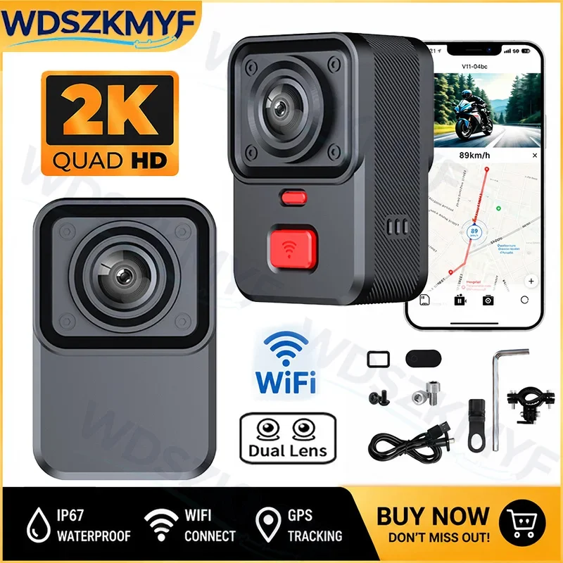 New Single/Dual-Lens Video Recorder 2K HD Motorcycle DVR WiFi GPS Waterproof IP67 Loop Recording Camera Mountain Bicycle Motor
New Single/Dual-Lens Video Recorder 2K HD Motorcycle DVR WiFi GPS Waterproof IP67 Loop Recording Camera Mountain Bicycle Motor