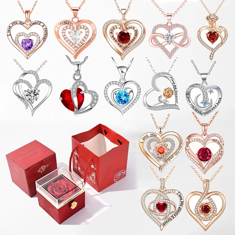 Luxury Zircon Necklace WIth 360° Flip Rose Gift Box For Girlfriend Mom Friend 2024 Fashion Valentine Mother Day Christmas Gifts
Luxury Zircon Necklace WIth 360° Flip Rose Gift Box For Girlfriend Mom Friend 2024 Fashion Valentine Mother Day Christmas Gifts