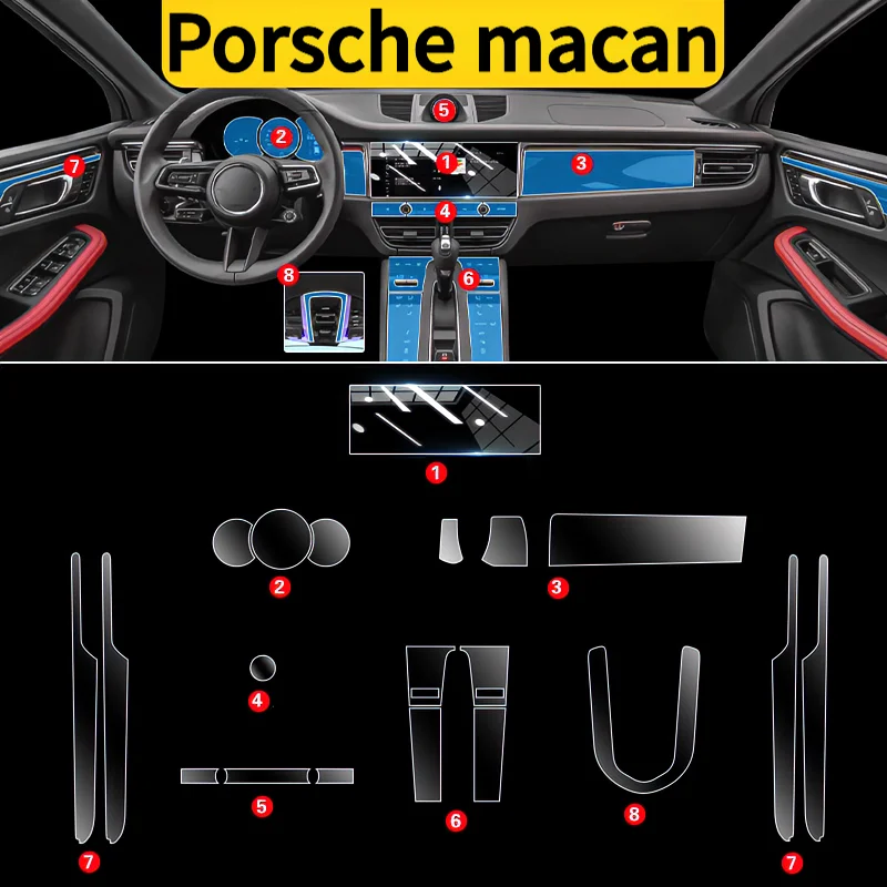 Для Porsche Macan Защитная пленка для приборной панели и мультимедийной навигации (22-25): прозрачная, устойчивая к царапинам, для модификации интерьера
Для Porsche Macan Защитная пленка для приборной панели и мультимедийной навигации (22-25): прозрачная, устойчивая к царапинам, для модификации интерьера