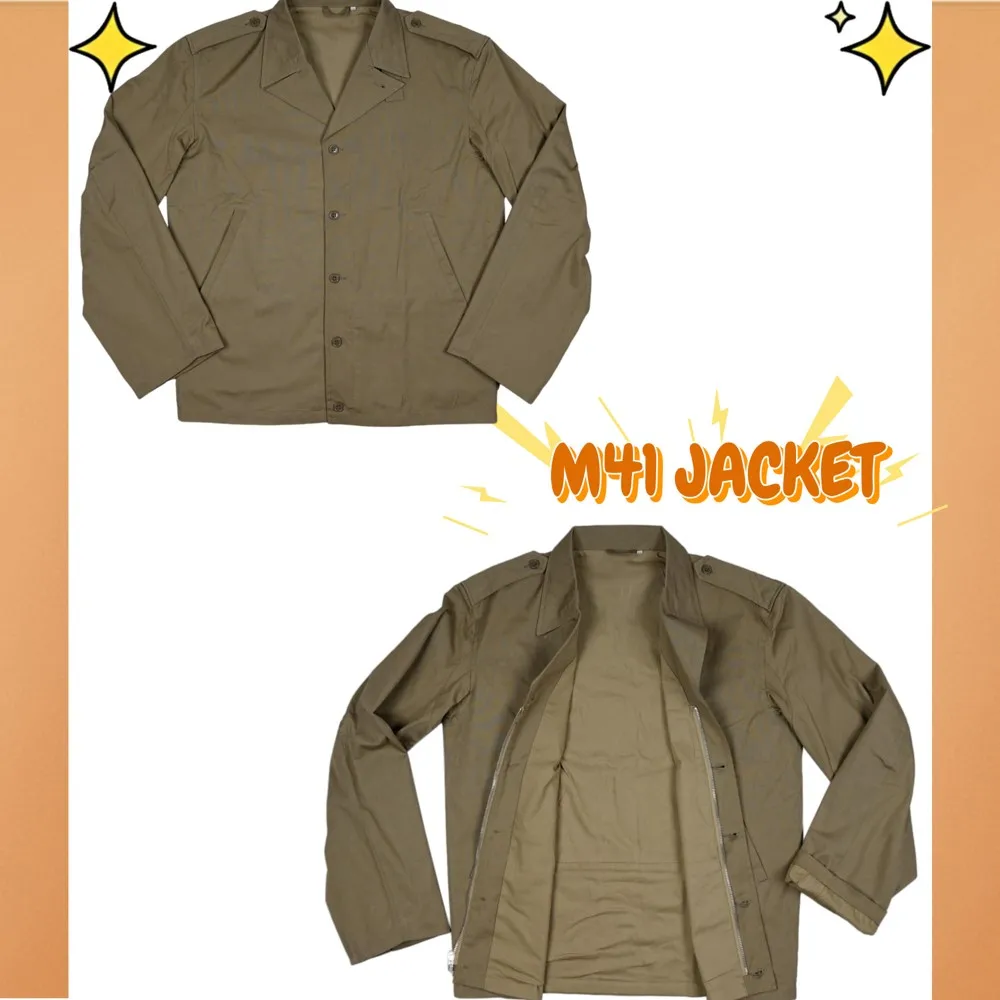 WW2 Vintage M41 Lightweight Jacket Tactical Outdoor Coat Men Retro Field Uniform Cotton Jacket for Hiking Camping Sports Style
WW2 Vintage M41 Lightweight Jacket Tactical Outdoor Coat Men Retro Field Uniform Cotton Jacket for Hiking Camping Sports Style