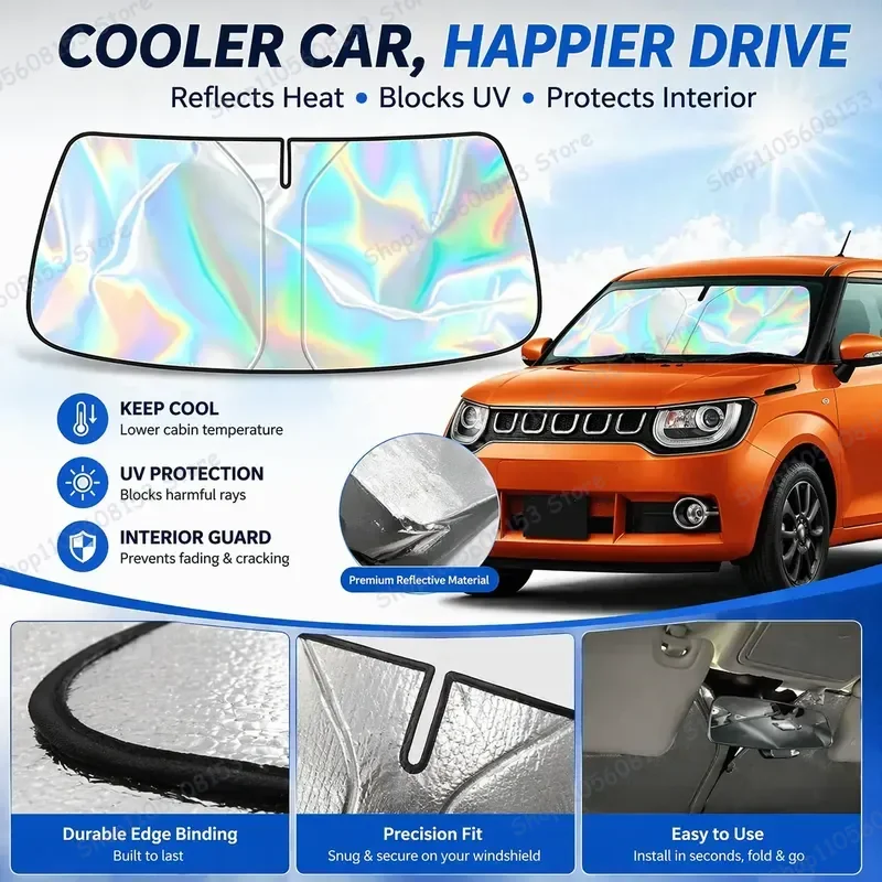 For Suzuki Ignis Foldable Front Windshield Sun Shade UV Reflective Heat Blocking Sun Protection Cover Car Interior
For Suzuki Ignis Foldable Front Windshield Sun Shade UV Reflective Heat Blocking Sun Protection Cover Car Interior