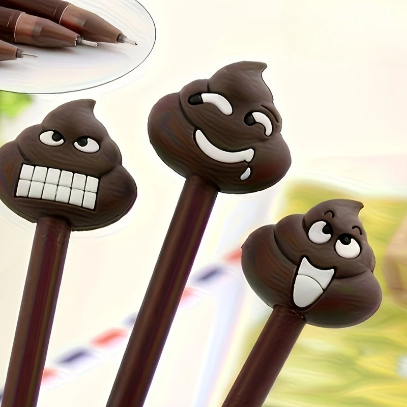 3pcs Creative And Novel Poop-Shaped Gel Pens with a Cute Cartoon Design, Perfect for Students, Featuring Black Ink for Signing.
3pcs Creative And Novel Poop-Shaped Gel Pens with a Cute Cartoon Design, Perfect for Students, Featuring Black Ink for Signing.