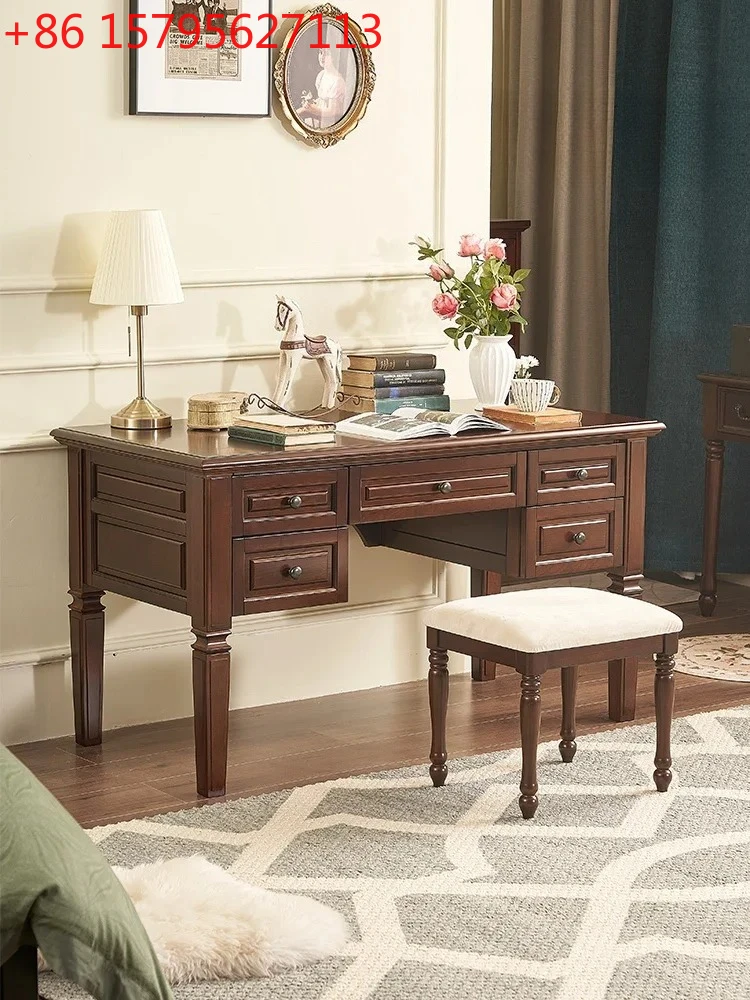 American all-solid wood desk desk writing desk simple light luxury writing table cherry wood study furniture
American all-solid wood desk desk writing desk simple light luxury writing table cherry wood study furniture