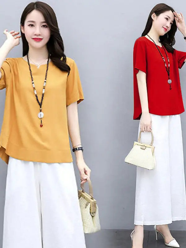 Ele Casual Cotton Set Women's Faionable Tee-Piece Suit Winter Collection Chic Sle for Middle-Aged Women
Ele Casual Cotton Set Women's Faionable Tee-Piece Suit Winter Collection Chic Sle for Middle-Aged Women